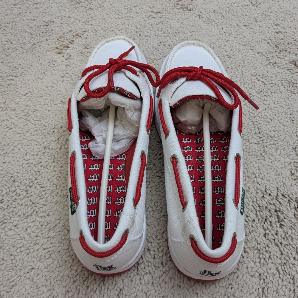 Eastland White and Red Sneakers with Sporty Design